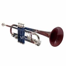 WEEKEND SALE MULTICOLOUR NICKEL PLATED Bb- Flat-Trumpet Free Hard Case +MP