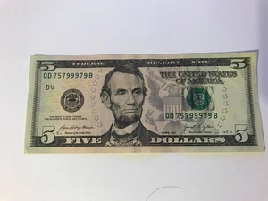 5 Dollar Bill Trinary 75799979 Nice Note 2021 - Picture 1 of 4