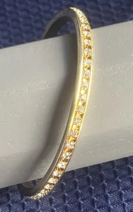 Vintage Bangle Rhinestone Gold Tone Bracelet - Picture 1 of 5