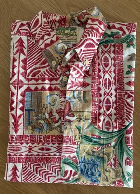 Vintage 1999 REYN SPOONER Limited Issue Hawaiian Christmas Shirt Red Large Santa - Image 1 of 4