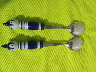 Rosenthal SIENA Besteck Salatbesteck blau weiß Keramik Edelstahl 18/8 - Bild 1 von 3