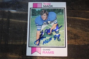 TARJETA AUTOGRAFIADA DE TOM MACK HOF LA RAMS - Imagen 1 de 1