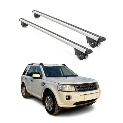 Barras transversales de techo bloqueables para Land Rover LR2 2008-2015 gris 2 piezas Foto 1 de 4