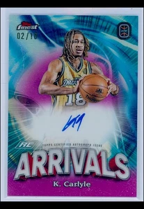 KANAAN CARLYLE 2023 TOPPS FINEST OVERTIME OTE RC ARRIVALS PINK MAGENTA AUTO 2/10 - Picture 1 of 2