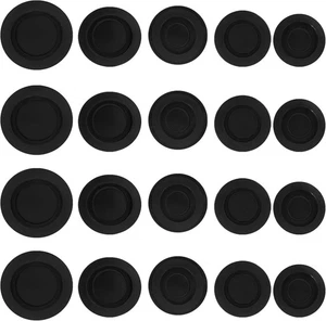 20 Pcs 5 Sizes Piggy Bank Hole Plugs Rubber Saving Box Round Black  - Picture 1 of 4