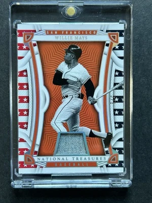 Willie Mays Giants 2023 Panini National Treasures 3/5 Game Used Jersey - Image 1 of 4