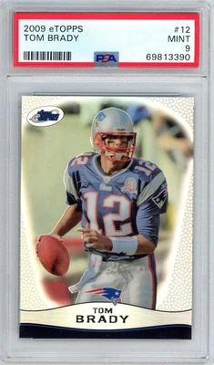 2009 eTOPPS TOM BRADY /749 #12 SP PATRIOTS GOAT PSA 9 MINT N749 - Image 1 of 3