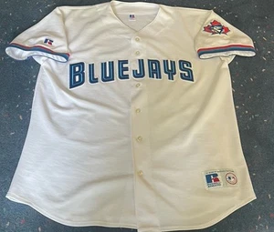 Vtg 90s RUSSELL ATHLETIC Official TORONTO BLUE JAYS Jersey MLB Mens XXL 2Xl EX! - Picture 1 of 12