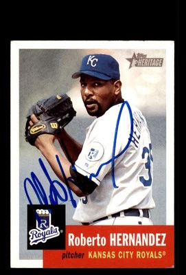 Signed Baseball Card Auto Roberto Hernandez 2002 Topps Heritage #106 Royals - Image 1 of 2