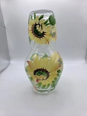 Hand Painted Bedside Carafe And Matching Tumbler, Royal Danube Crystal Tumble Up - Image 1 of 4