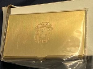 New 4"X2" Zeta Phi Beta Sorority Gold Tone Etched Business Card Holder - Picture 1 of 3