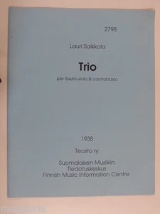 score / partitur LAURI SAIKKOLA trio , flute viola double bass , 1992 - Picture 1 of 1