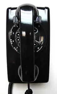 Teléfono de pared 554 negro hecho en Estados Unidos - restauración completa - Imagen 1 de 2