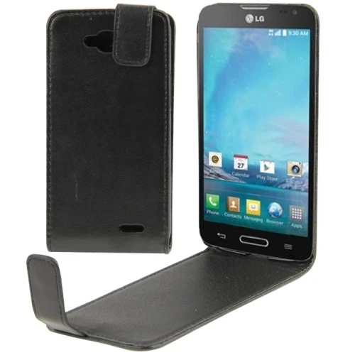 COVER FLIP CASE per LG L90 D405 D410 OPTIMUS ECO PELLE CUSTODIA BOOK LIBRO NERO - Imagen 1 de 1