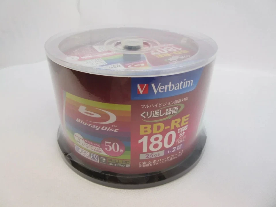 Verbatim Blu-ray Disc 25GB 2X BD-RE Rewritable from Japan 50 Disc - Image 1 of 1