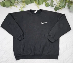VTG Nike Black Pullover Crewneck Size 12-14 Kids Made in USA - Picture 1 of 6