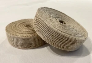 ONE 10 YD SPOOL BURLAP "PIPER" FRENCH FARMHOUSE WOVEN JUTE FLAT RIBBON TRIM - Picture 1 of 2