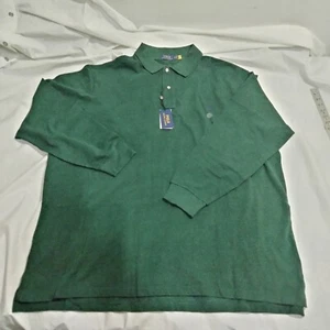 Polo Ralph Lauren Big & Tall Men's Green Mesh Long Sleeve Polo Shirt 3XLT NWT - Picture 1 of 10