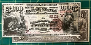 Reproduction $100 National Bank Note 1882 Seneca Kansas Copy Brown Bk See Below - Picture 1 of 6