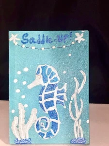 5x7 Saddle Up! Sea Horse Original Painting On Canvas - Picture 1 of 9