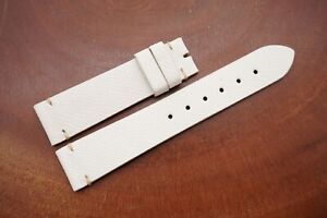 20mm/18mm White Genuine EPSOM CALF Skin Leather Watch Strap Band Handmade
