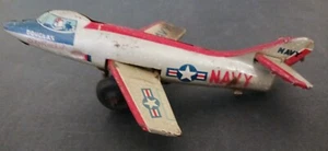 Vintage  Airplane Douglas NAVY Sky Rocket Tin Toy Plane ~ Japan - Picture 1 of 11