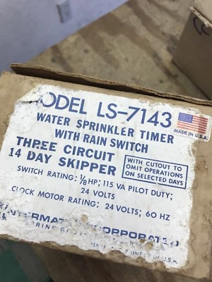 Intermatc LS7143 Water Sprinkler Timer With Rain Switch 24 Volt 1/8 hp 115VA - Image 1 of 4