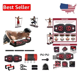 Space-Saving Portable Fitness Kit: 9-in-1 Push Up Board & Resistance Bands Setup - Picture 1 of 9