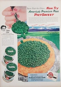 Pictsweet Green Peas 1948 Print Ad Salmon Loaf Recipe Advertisement Epherma - Picture 1 of 12