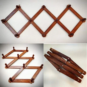 Folding Wooden Wall Hanger, Wall Hooks,Cloth, Bag Hanger Hook Rail Wall Mounted - Picture 1 of 5
