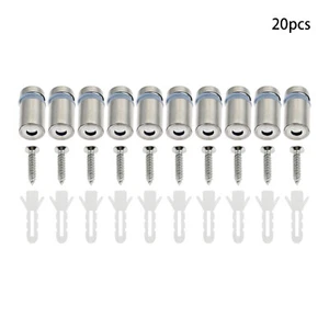 20Sets Silver Standoff Screws for 12x20mm Wall Glass Sign Mounting Hardware - Picture 1 of 23