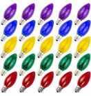 25 Pack Socket C9 Colorful Christmas Replacement Bulbs for Outdoor Indoor String