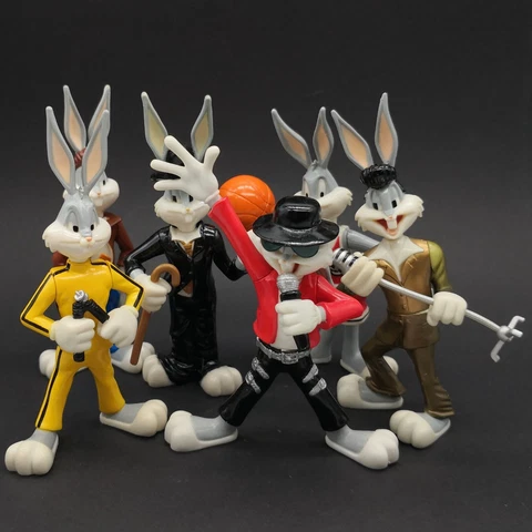 Looney Tunes BUGS BUNNY Mini Figure LOT of 6 BRUCE LEE MICHAEL JACKSON ELVIS Cover