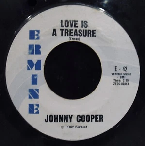 JOHNNY COOPER ✦ Love Is A Treasure & Bonnie Do ✦ Teen Rock 45~ERMINE #E-42 - Picture 1 of 2