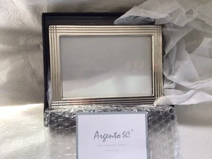 STERLING SILVER ARGENTO SC FRAME NEW IN BOX 5x7 CLASSICALLY ELEGANT GIFT PHOTOS - Picture 1 of 4