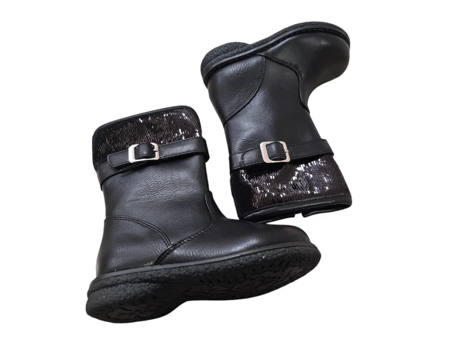 Rachel Girls Size 6 black Sequin Accent Boots NWOB - Image 1 of 4