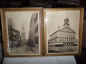 Pair 1918 Prints Old North Church & Fanueil Hall Boston from The Mentor Magazine - Picture 1 of 1