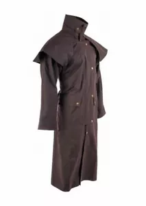 GIACCONE AUSTRALIANO LUNGO IMPERMEABILE UNISEX IN COTONE CERATO LAKOTA - Picture 1 of 5