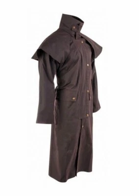 GIACCONE AUSTRALIANO LUNGO IMPERMEABILE UNISEX IN COTONE CERATO LAKOTA