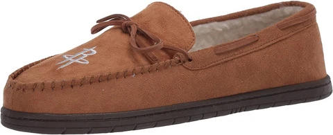 NBA HOUSTON ROCKETS MEN'S SLIPPER XL 13 14 TAN FAUX LEATHER MOCASSIN NEW NWT Cover