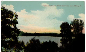 CARTOLINA The Meadows Portage Lakes West Reservoir Akron Ohio vecchia vintage 0832 - Foto 1 di 2