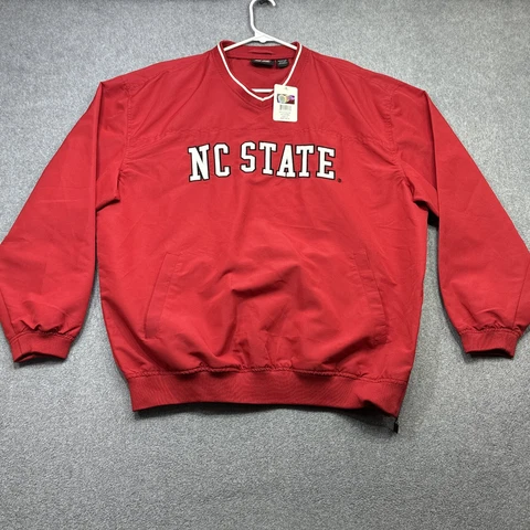 NC State Wolfpack Windshirt Mens Large Red Stitched Logo Golf Outdoor New Cover