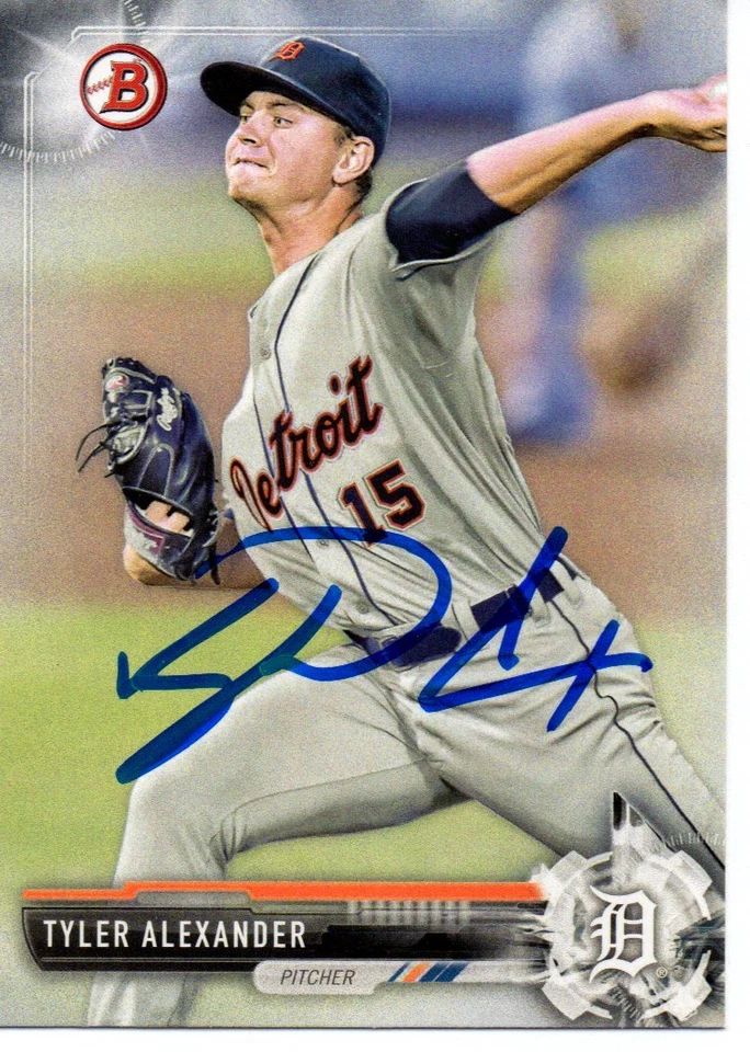 Tyler Alexander Detroit Tigers 2017 Bowman Signed Card - Image 1 of 1