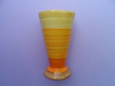 A Shelley Art Deco "Harmony Ware" 4 inch conical ribbed vase. Shape 993. C.1935.