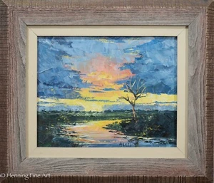 Beautiful Oil Painting Impressionist Sunset by Miami Florida Artist Adamo Geyer - Picture 1 of 10