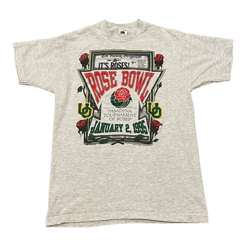 Vintage Oregon Ducks Rose Bowl January 2, 1995 Single Stitch T-Shirt Adult Large Cover