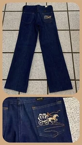 Vintage Baby Mädchen Jeans Western Cowgirl dunkelblau gerades Bein 70er Jahre NEU Gr. 6 - Bild 1 von 9
