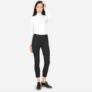 Everlane Pants Size 0 The Stretch Ponte Crop in Charcoal Skinny Side Zip - Picture 1 of 9