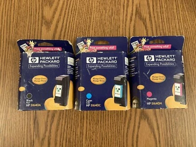 Genuine HP 40 Ink Cartridges Set BCM 51640A 51640C 51640M - Bundle - Image 1 of 4