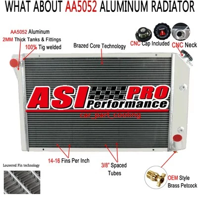 Aluminum 3 Row Radiator For 1977-1982 Chevrolet Corvette C3 350/305 5.7L 5.0L V8 - Image 1 of 4